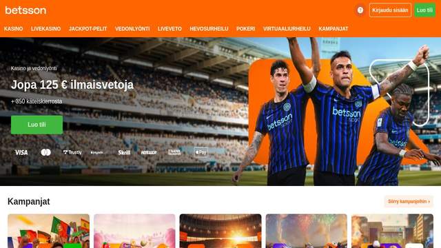 Betsson casino screenshot